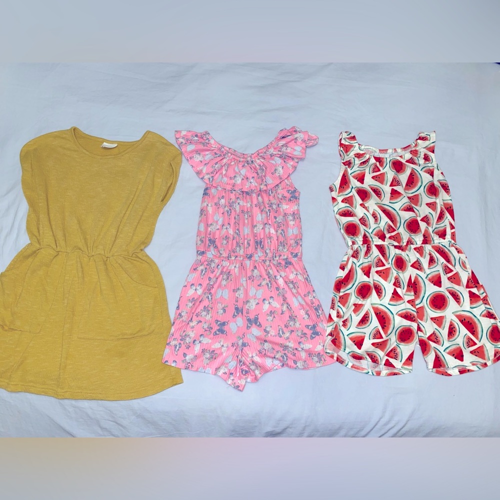 5-6T Little Girls romper/dress BUNDLE- LIGHTLY WORN!
